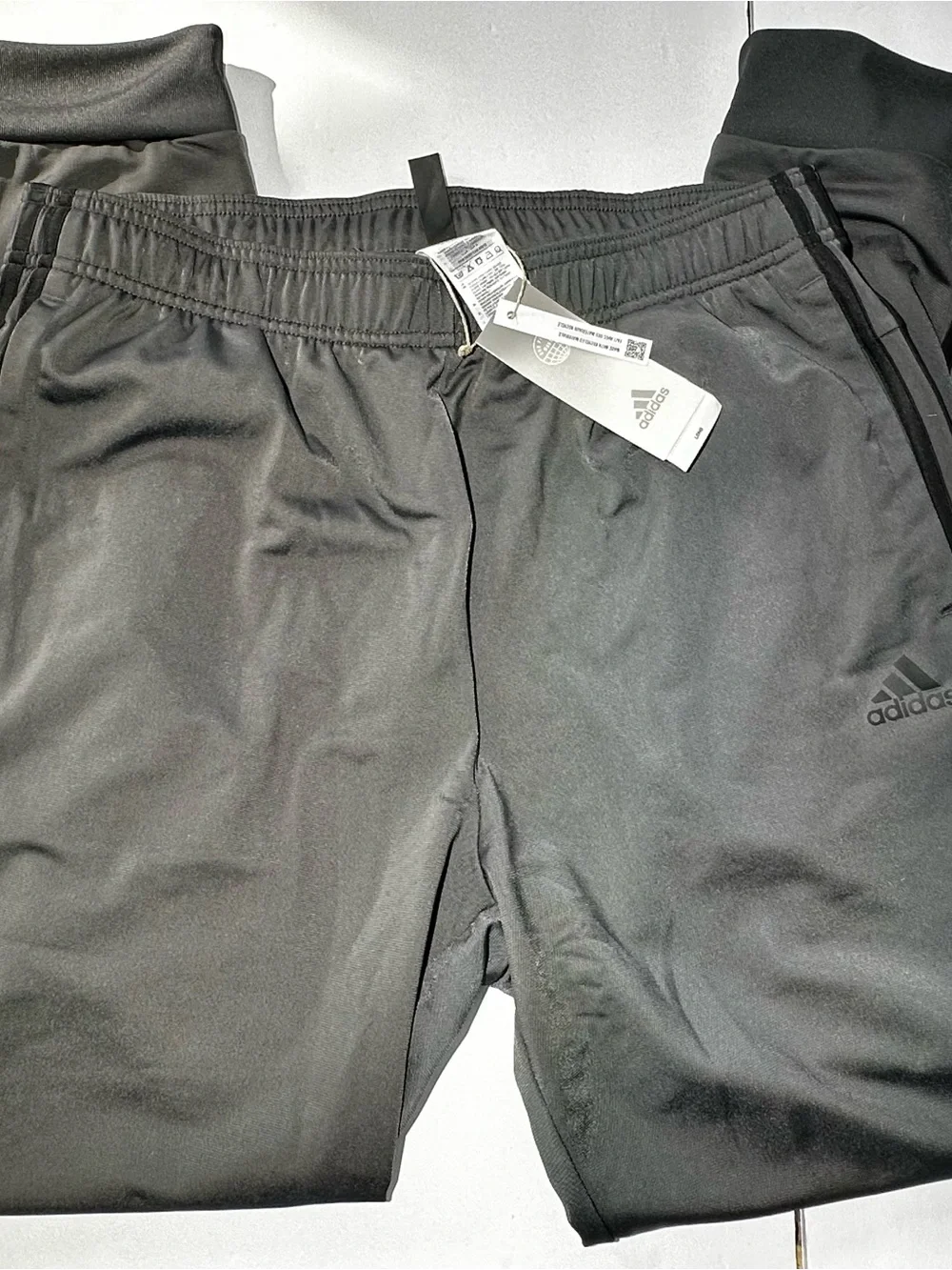 adidas Black Track Pants with Signature Logo Tag